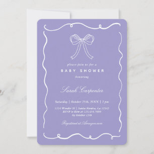 Minimalistische Schleife Baby Shower Mädchen Einladung