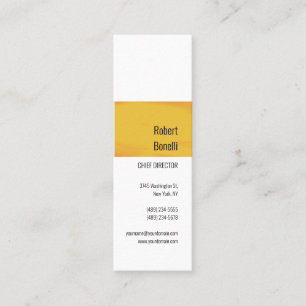 Minimalistische Schlicht-gelborange-weiße Moderne Mini Visitenkarte