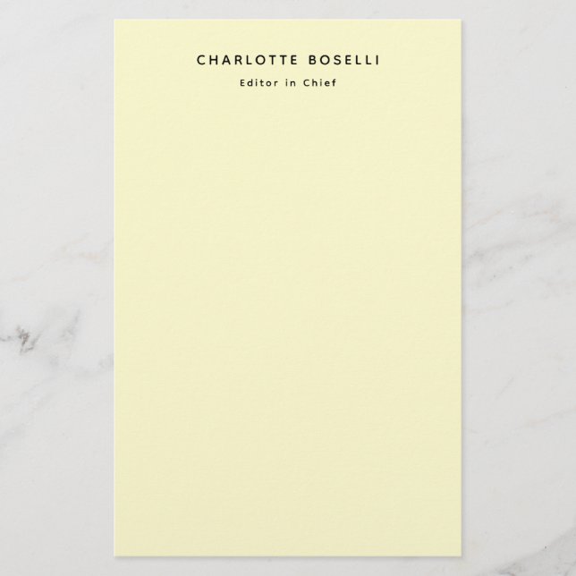Minimalistische Schlichte Berufliche Creme Briefpapier (Vorderseite)