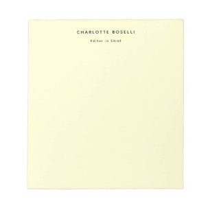 Minimalistische Schlichte Berufliche Creme Notizblock