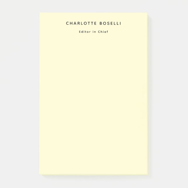 Minimalistische Schlichte Berufliche Creme Post-it Klebezettel (Vorderseite)