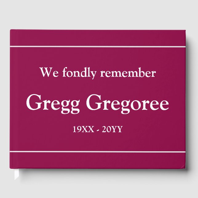 Minimalistische, Schlichte Erinnerungen Gästebuch (Vorderseite)