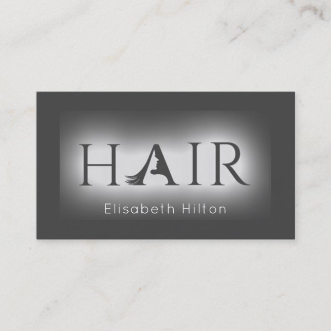 Minimalistische, schlichte HAIR Business Card Visitenkarte (Vorderseite)