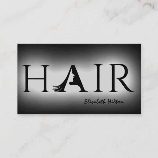 Minimalistische, schlichte HAIR Business Card Visitenkarte (Vorderseite)