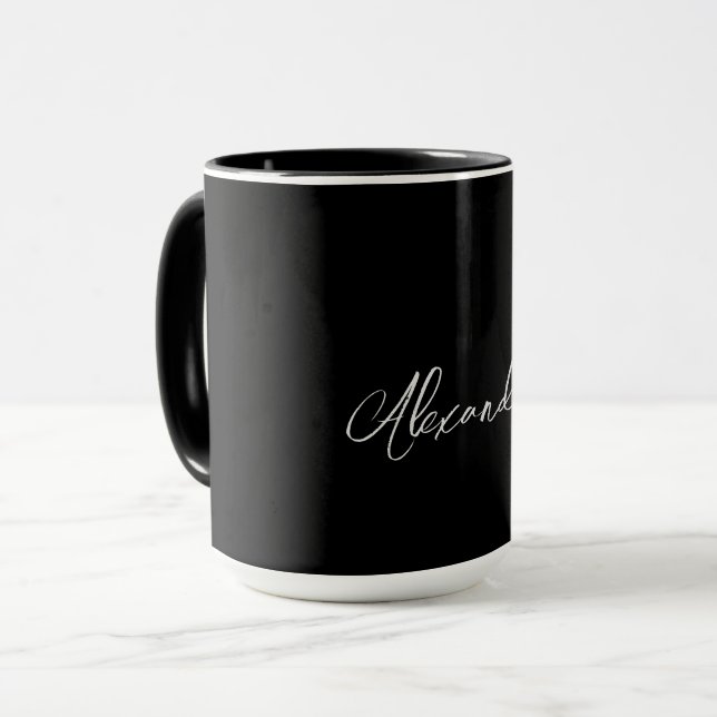 Minimalistische Schlichte handgeschriebene Eigenna Tasse (Vorderseite Links)