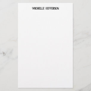 Minimalistische Schlichte Klassik in Schwarz und W Briefpapier
