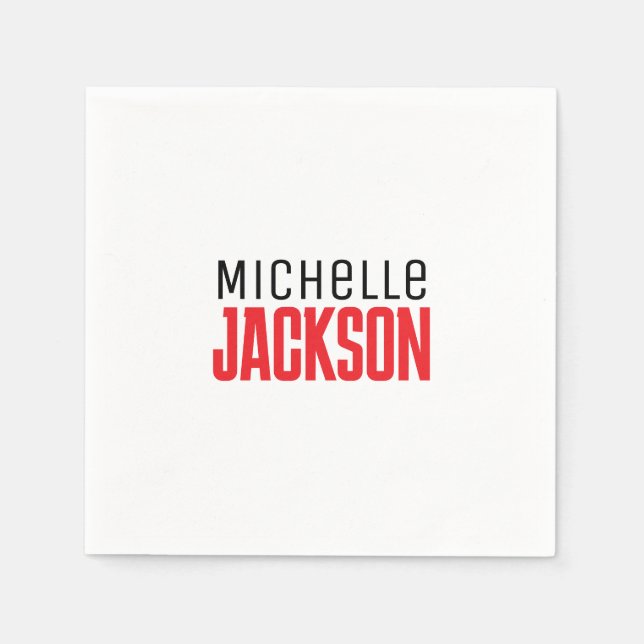 Minimalistische Schlichte Meldung Serviette (Vorderseite)