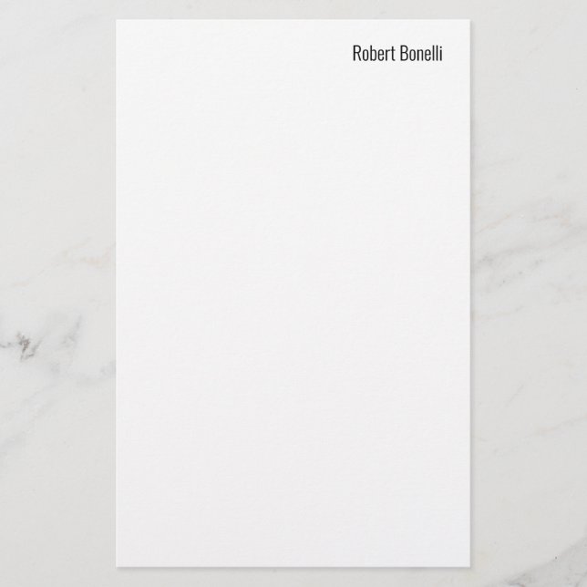 Minimalistische Schlichte, moderne Standardgröße Briefpapier (Vorderseite)