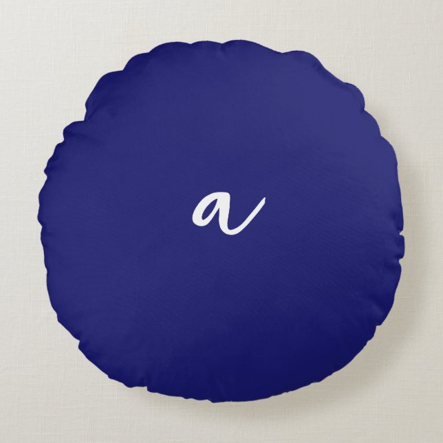 Minimalistische Schlichte Monogram Rundes Kissen (Vorderseite)
