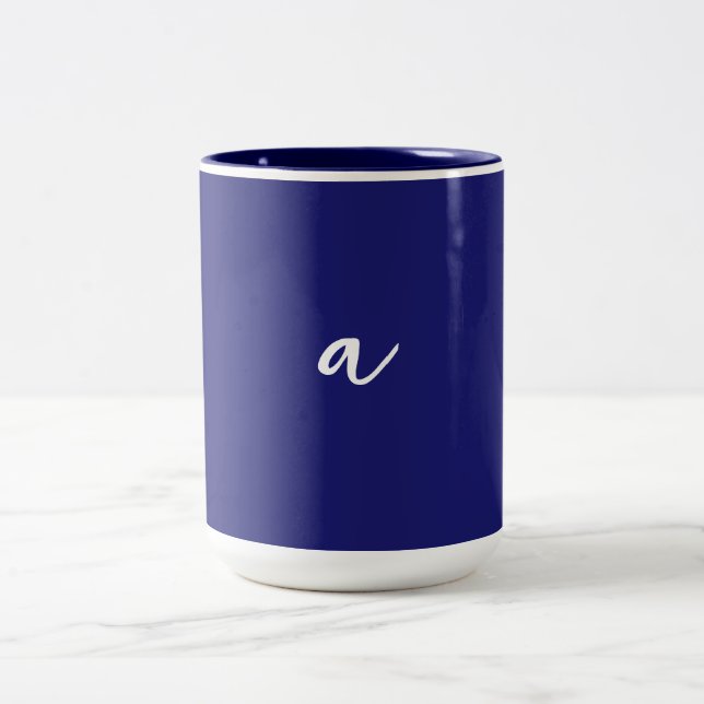 Minimalistische Schlichte Monogram Zweifarbige Tasse (Mittel)
