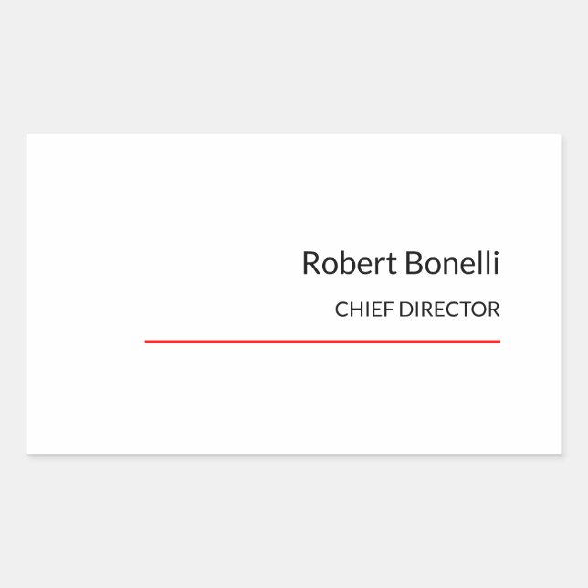 Minimalistische Schlichte Rot-Weiß-Standardgröße Rechteckiger Aufkleber (Vorderseite)