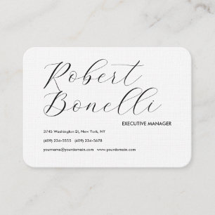 Minimalistische Schlichte Schwarz-Weiß-Moderne Lou Visitenkarte