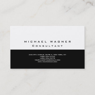 Minimalistische Schlichte Schwarz-weiße Moderne Visitenkarte