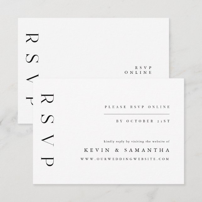 Minimalistische, schlichte UAWG QR-Code-Karte RSVP Karte (Vorne/Hinten)