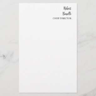 Minimalistische Schlichte Weiß-Moderne Briefpapier
