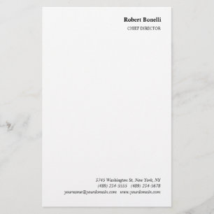 Minimalistische Schlichte Weiß-Moderne Briefpapier