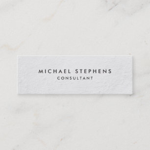Minimalistische Schlichte Weiße Textur Mini Visitenkarte