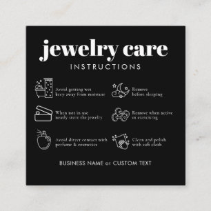 Minimalistische Schmuckpflege Danke Business Black Begleitkarte