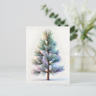 Minimalistische Schneefichte Postkarte