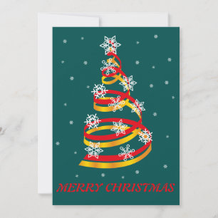 Minimalistische Schneeflocken-Band-Weihnachtsbaum Ankündigung