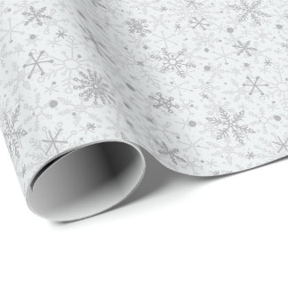 Minimalistische Schneeflocken Graues Xmas Geschenkpapier