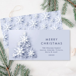 Minimalistische Schneeflocken Weihnachtsbaum Grußk Feiertagskarte