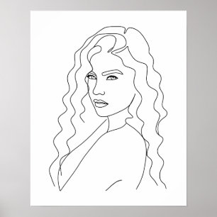 Minimalistische Schöne Frauenkunst Kunst Poster