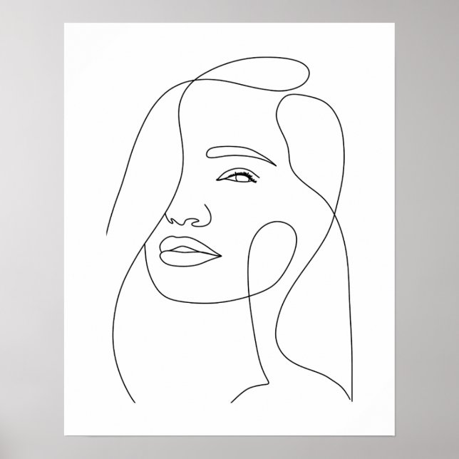 Minimalistische Schöne Frauenkunst Kunst Poster (Vorne)