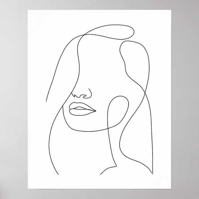 Minimalistische Schöne Frauenkunst Kunst Poster (Vorne)