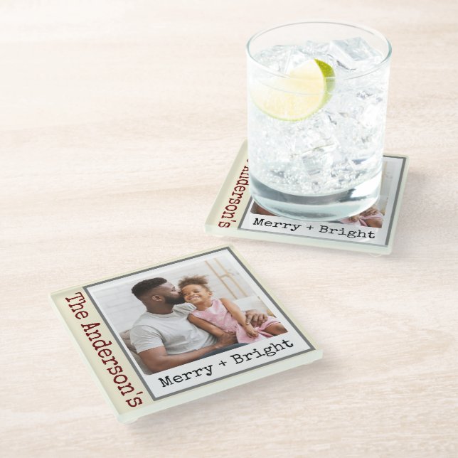 Minimalistische Schreibmaschine - 1 Foto - Lustig  Glasuntersetzer (Schrägansicht)