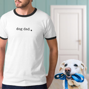 Minimalistische Schreibmaschine Dog Vater Paw Prin T-Shirt