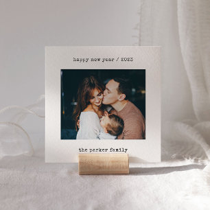 Minimalistische Schreibmaschine Foto froh Neues Feiertagskarte