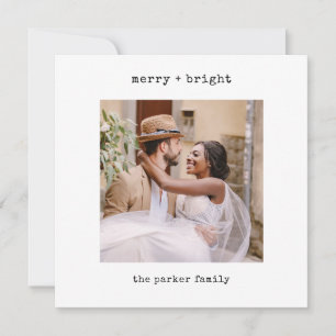 Minimalistische Schreibmaschine Frohe Weihnachte Feiertagskarte