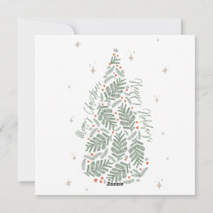 Minimalistische Schreibmaschine Frohe Weihnachte Feiertagskarte