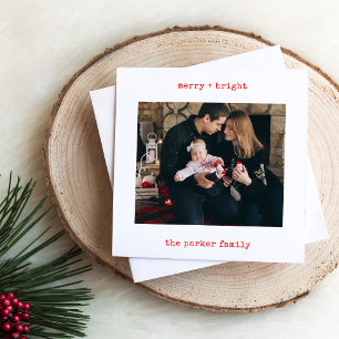 Minimalistische Schreibmaschine Frohe Weihnachte Feiertagskarte