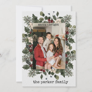 Minimalistische Schreibmaschine Frohe Weihnachte Feiertagskarte