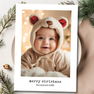 Minimalistische Schreibmaschine Frohe Weihnachtsfa Feiertagskarte