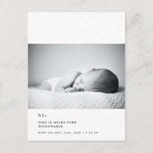 Minimalistische Schreibmaschine Hi new baby Foto Postkarte