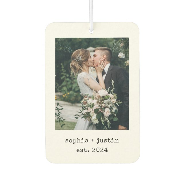 Minimalistische Schreibmaschine | Zwei Fotos Autolufterfrischer (Vorderseite)