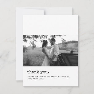 Minimalistische Schreibmaschinen-Hochzeit-Dankesch Dankeskarte