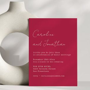 Minimalistische Schreibmaschinen-Schrift-Hochzeit Einladung