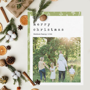 Minimalistische Schreibmaschinen-Weihnachtsfoto We Feiertagskarte