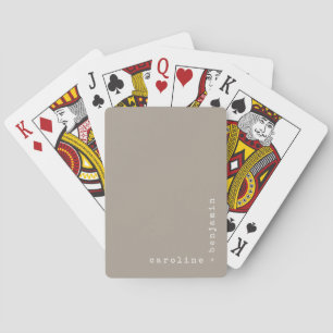 Minimalistische Schreibmaschinentypografie Eckname Spielkarten