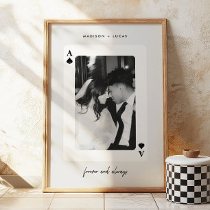 Minimalistische Schrift Ace of Spades Paar Foto Poster