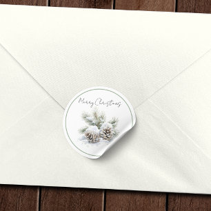 Minimalistische Schrift, Aquarellschneekegel Runder Aufkleber