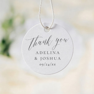 Minimalistische Schrift Calligraphy Danke Hochzeit Geschenkanhänger
