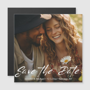 Minimalistische Schrift Foto Save the Date Magnet
