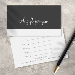 Minimalistische Schrift Geschenkgutschein