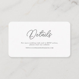 Minimalistische Schrift Hochzeits-QR-Code-Details- Begleitkarte