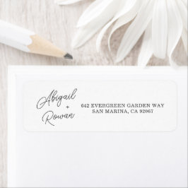 Minimalistische Schrift Hochzeits-Rücksende-Adress